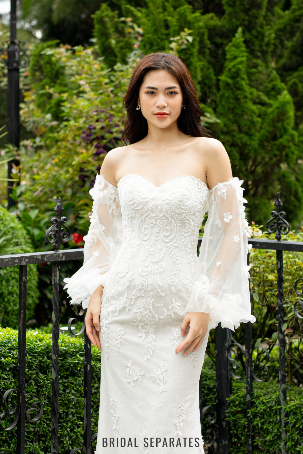 Detachable Sleeves with 3D Floral Lace / "Esther" Bridal Separates Detachable Sleeves with 3D Floral Lace / "Esther" Bridal Separates