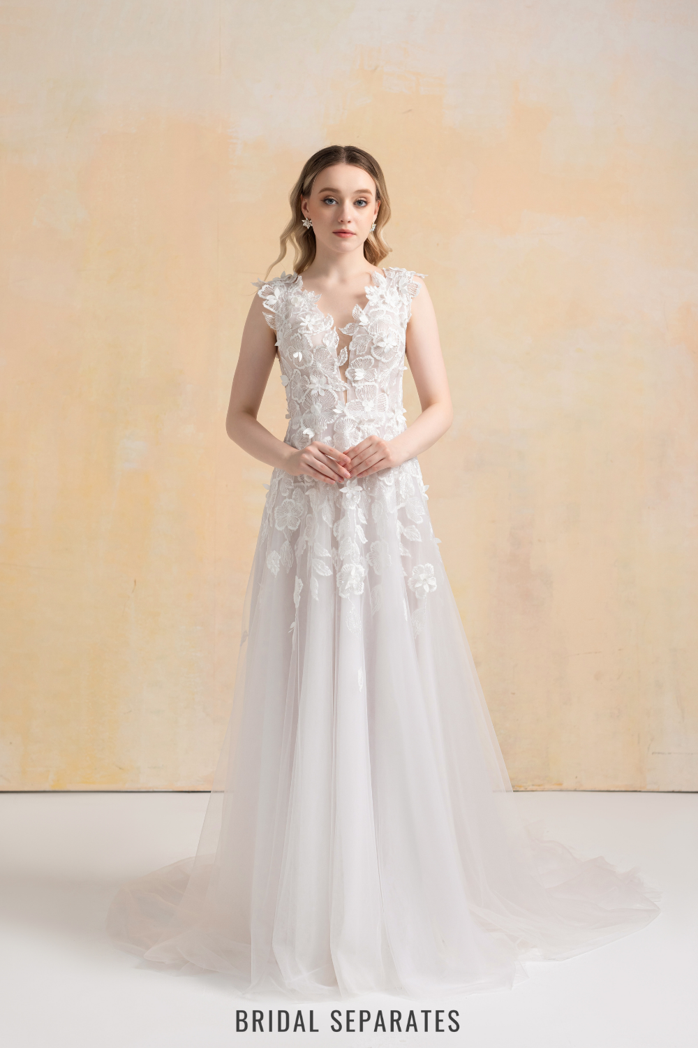 camilla wedding dress Camilla: Organza A-Line Gown with Sheer Bodice and Detachable Straps