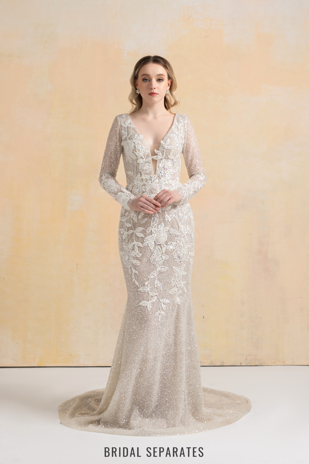 Beaded Lace Appliqu Wedding Dress / "Claudia" Beaded Lace Appliqu Wedding Dress / "Claudia"
