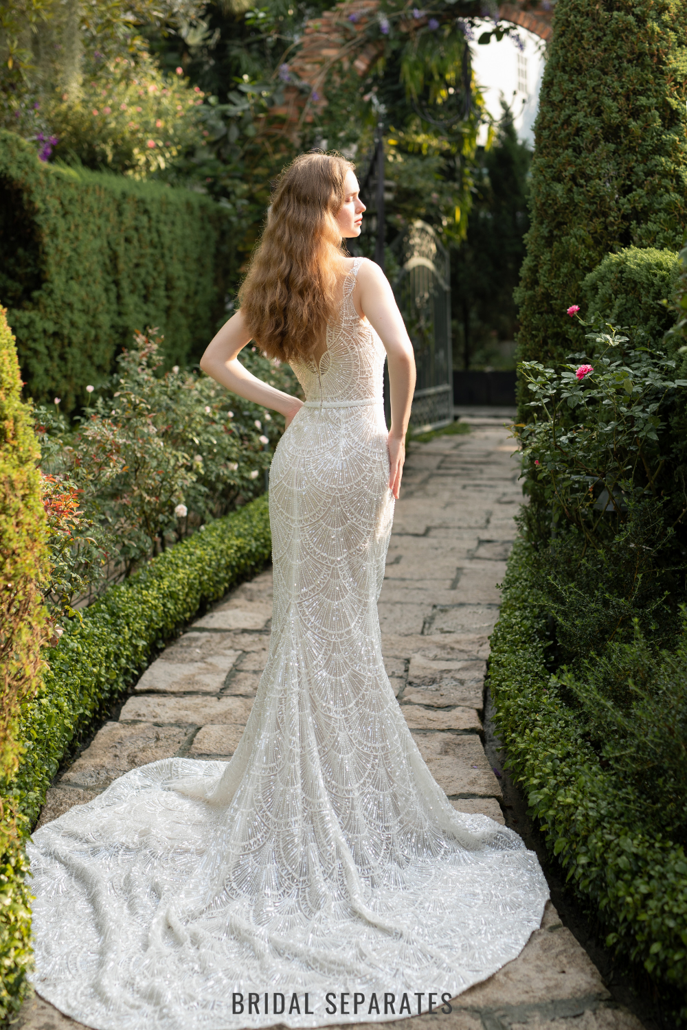 Mermaid Wedding Dress with Beaded Lace / "Joelle"