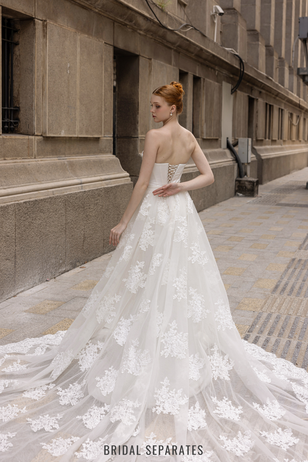 Detachable Bridal Skirt with Couture Lace / "Lenna"