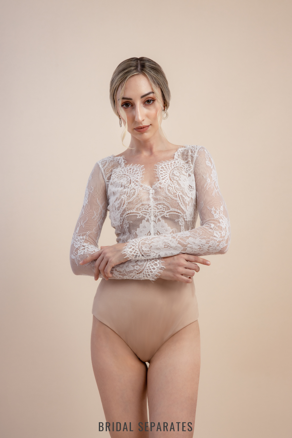 Lace Long Sleeves Bridal Bodysuit / Aurelia – Bridal Separates
