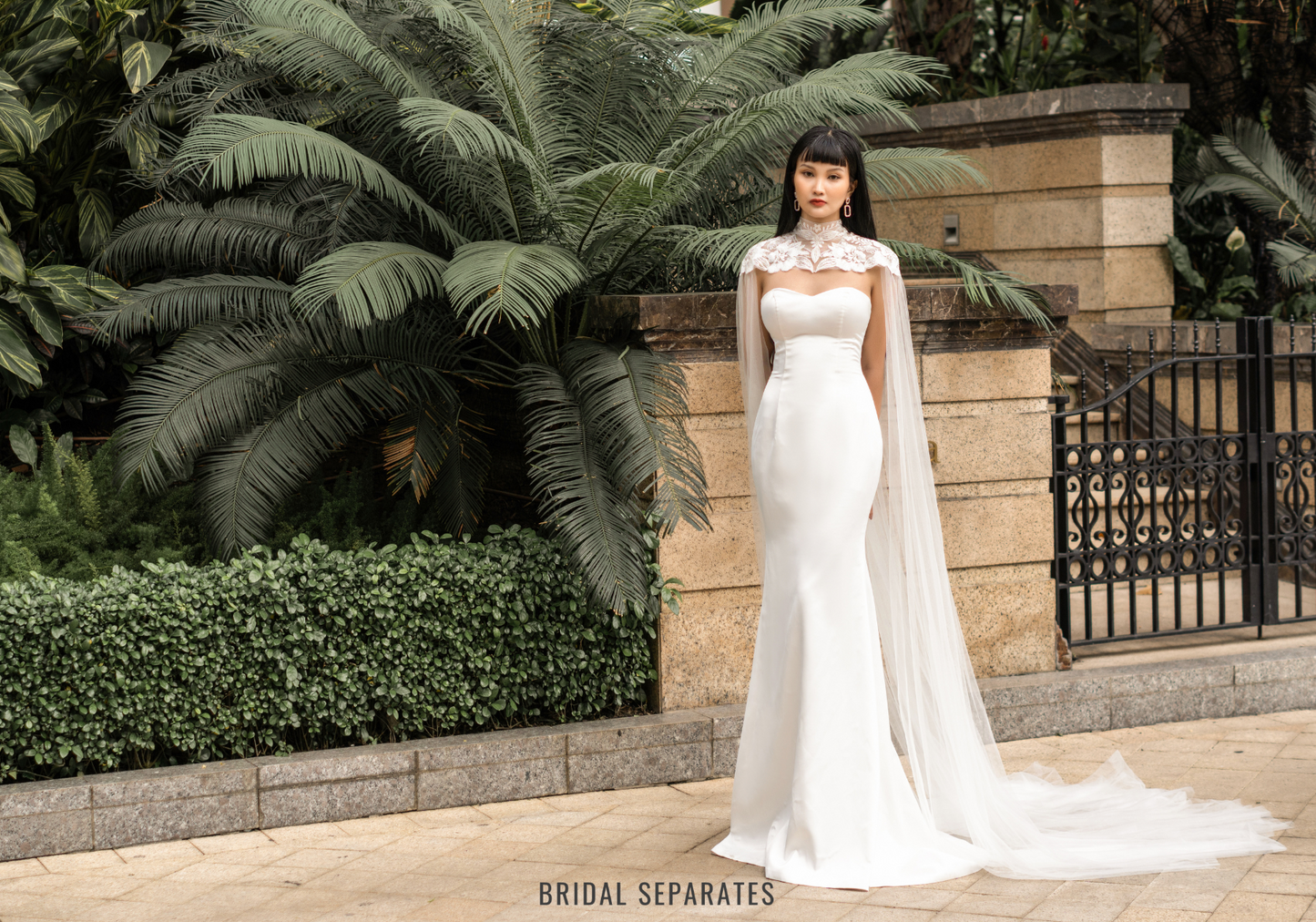 High Neck Lace Bridal Cape / "Eirian"