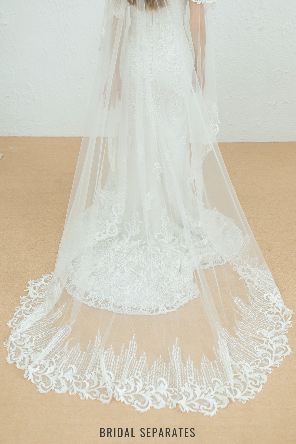 Two Layers Sequin Lace Bridal Veil / "Julie"