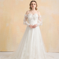 Couture Lace Ball Gown Wedding Dress with Detachable Sleeves / "Cristina"