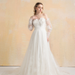 Couture Lace Ball Gown Wedding Dress with Detachable Sleeves / "Cristina"