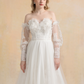 Couture Lace Ball Gown Wedding Dress with Detachable Sleeves / "Cristina"