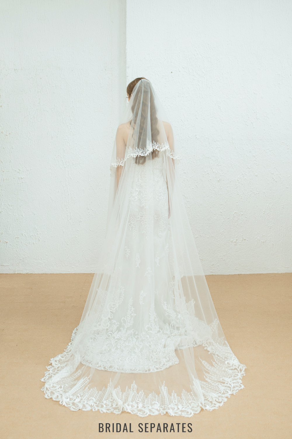 Two Layers Sequin Lace Bridal Veil / "Julie"