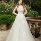 A-line Wedding Dress with Floral Lace / "Eleonora"