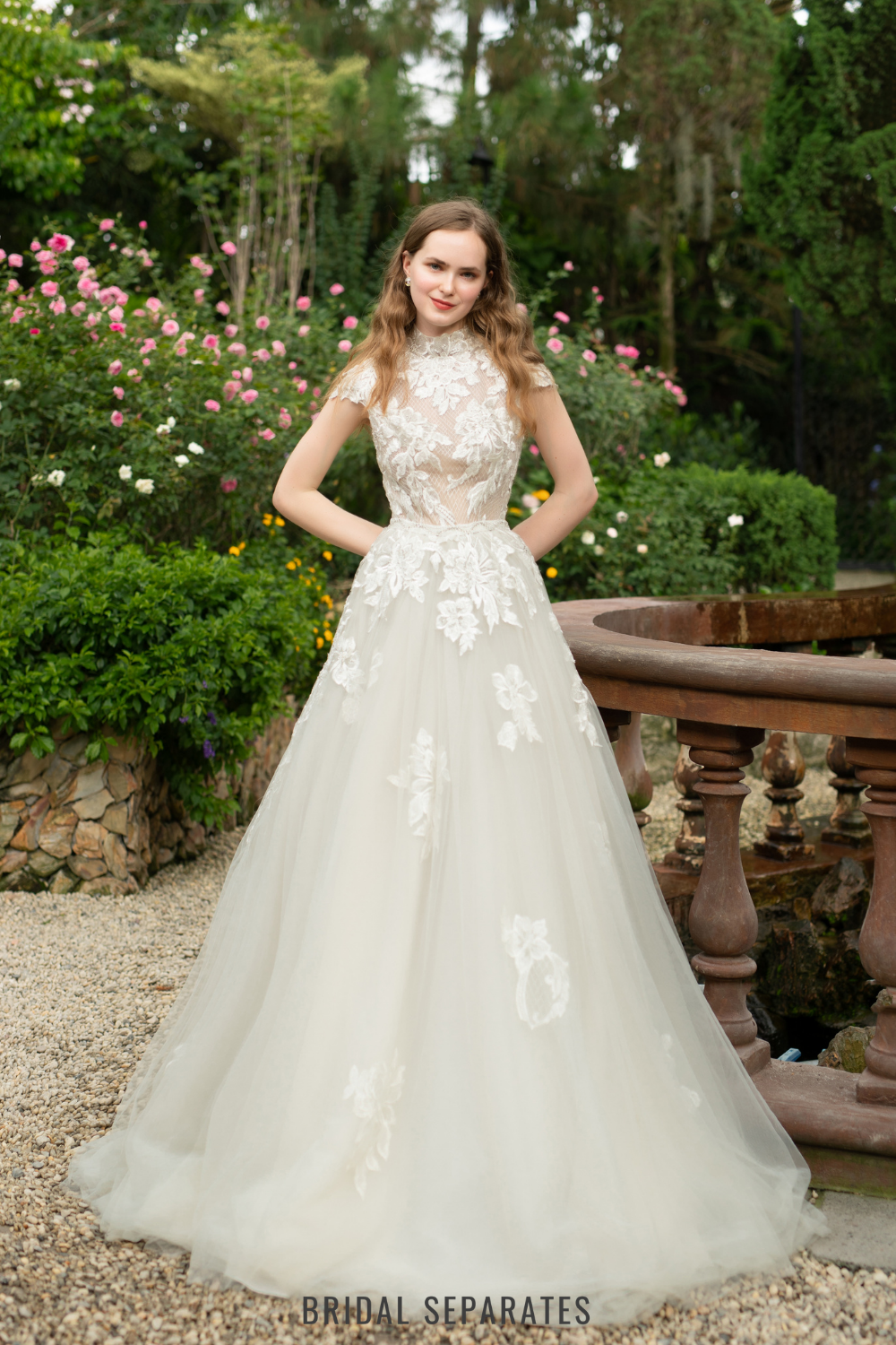 A-line Wedding Dress with Floral Lace / "Eleonora"