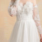 Couture Lace Ball Gown Wedding Dress with Detachable Sleeves / "Cristina"