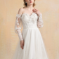 Couture Lace Ball Gown Wedding Dress with Detachable Sleeves / "Cristina"