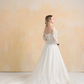 Couture Lace Ball Gown Wedding Dress with Detachable Sleeves / "Cristina"