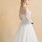 Couture Lace Ball Gown Wedding Dress with Detachable Sleeves / "Cristina"