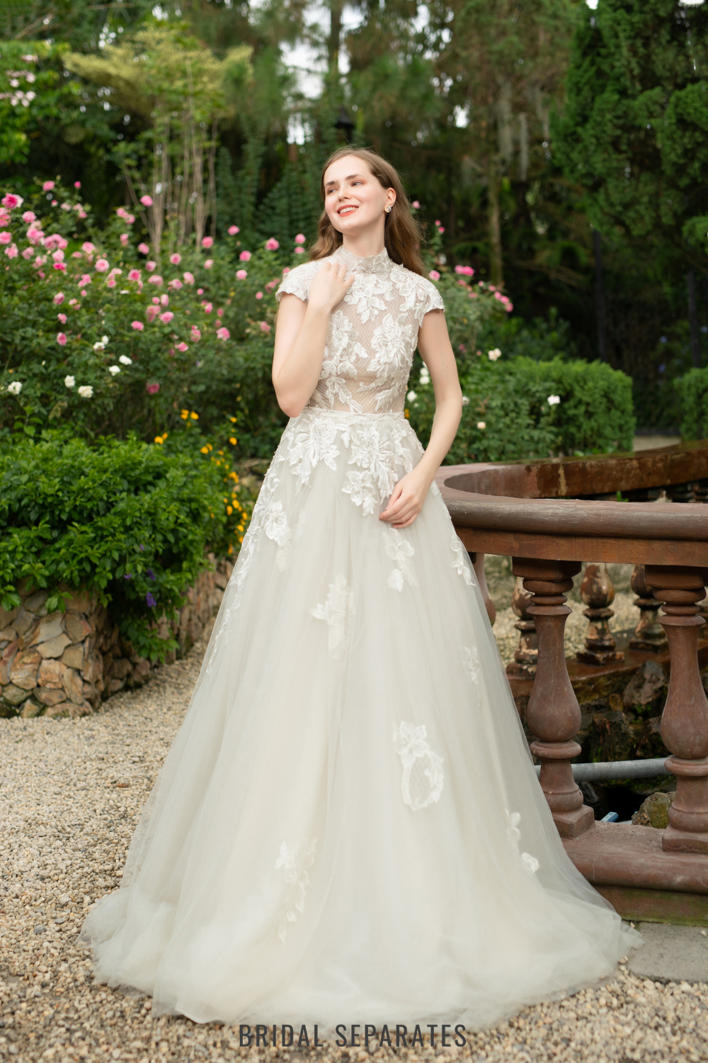 A-line Wedding Dress with Floral Lace / "Eleonora"