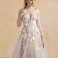 Nude Lining Ball Gown Wedding Dress with Floral Lace / "Hanane"