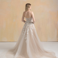 Nude Lining Ball Gown Wedding Dress with Floral Lace / "Hanane"