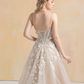 Nude Lining Ball Gown Wedding Dress with Floral Lace / "Hanane"