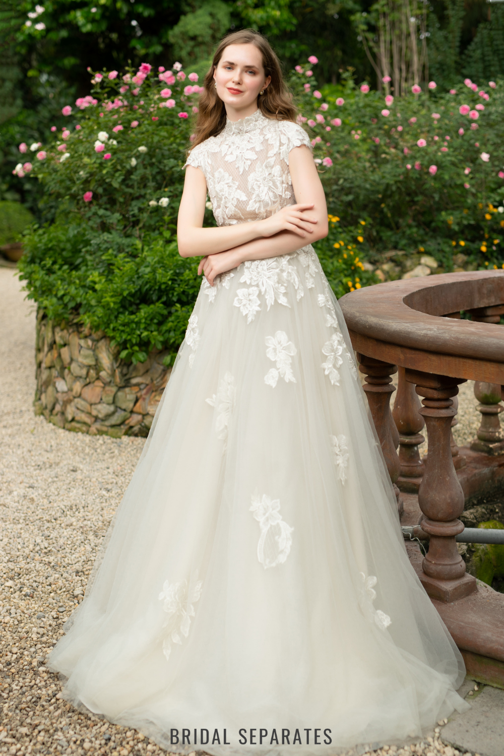 A-line Wedding Dress with Floral Lace / "Eleonora"