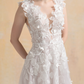 Ball Gown Wedding Dress with Floral Lace / "Camilla"