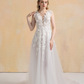 Ball Gown Wedding Dress with Floral Lace / "Camilla"