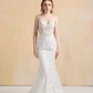 Floral Lace Mermaid Wedding Dress / "Britney"