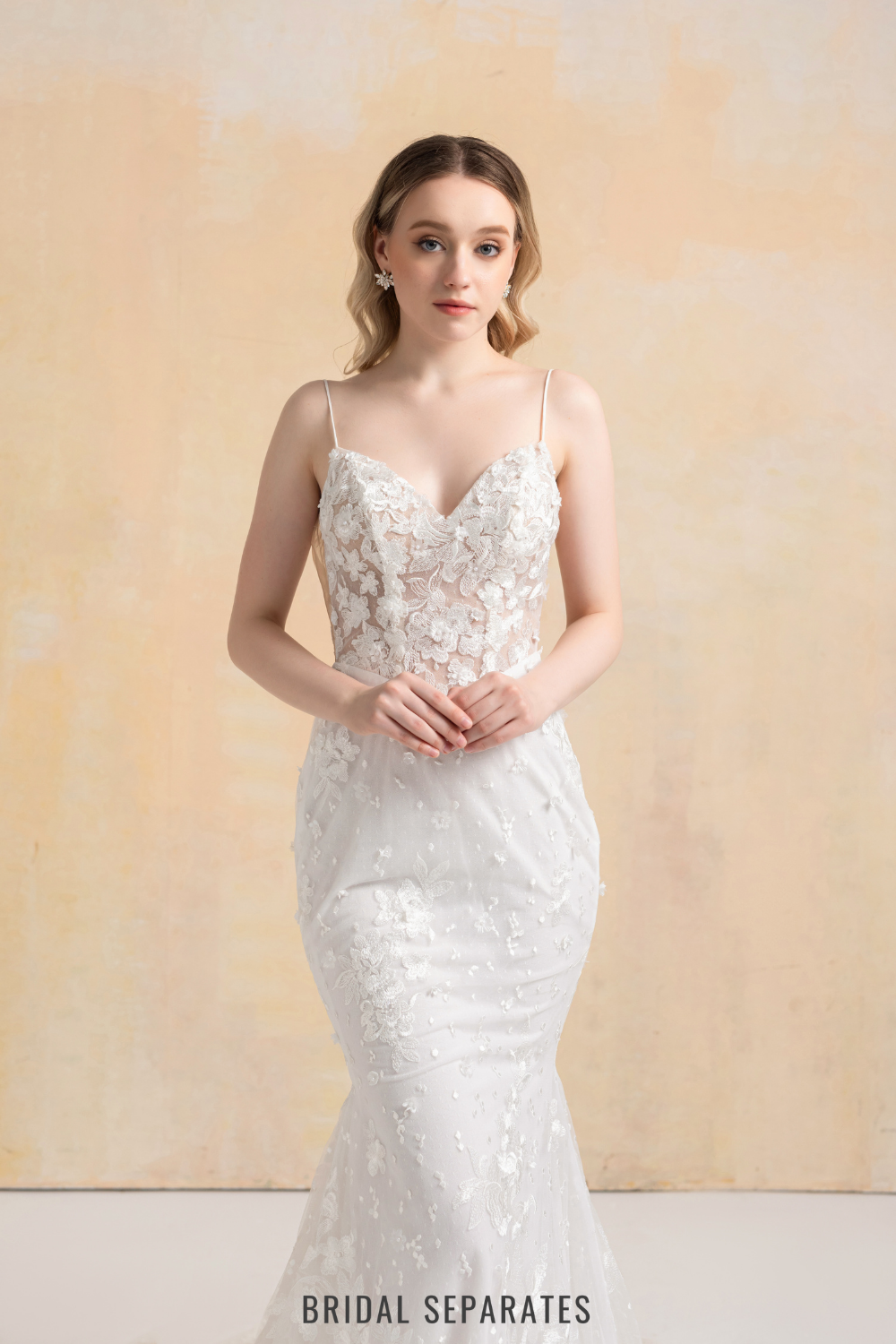 Floral Lace Mermaid Wedding Dress / "Britney"