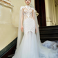 Mermaid Lace Wedding Dress with Cape / "Eudora"