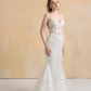 Floral Lace Mermaid Wedding Dress / "Britney"