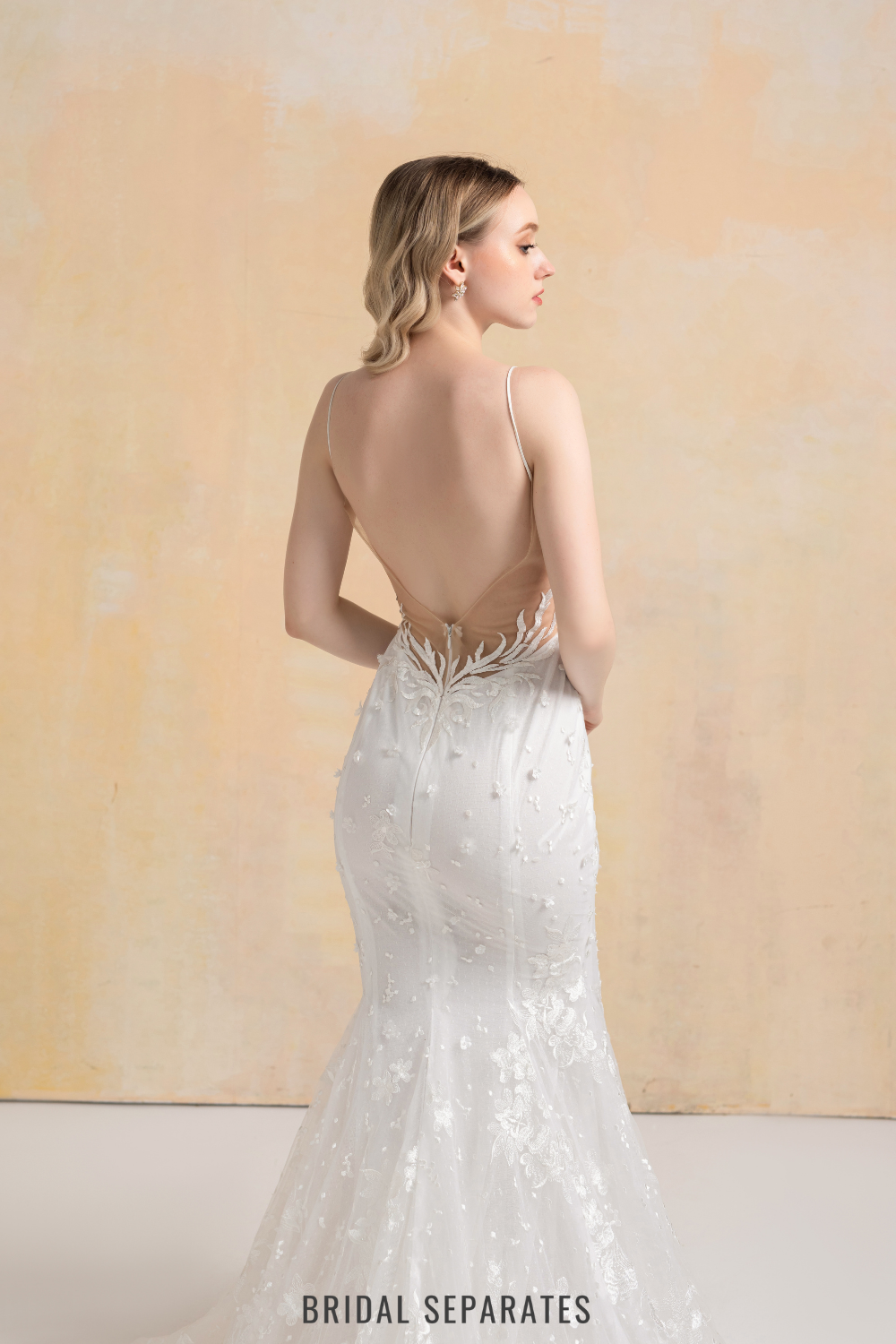 Floral Lace Mermaid Wedding Dress / "Britney"