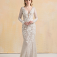 Beaded Lace Appliqué Wedding Dress / "Claudia"