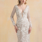 Beaded Lace Appliqué Wedding Dress / "Claudia"