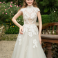 A-line Wedding Dress with Floral Lace / "Eleonora"