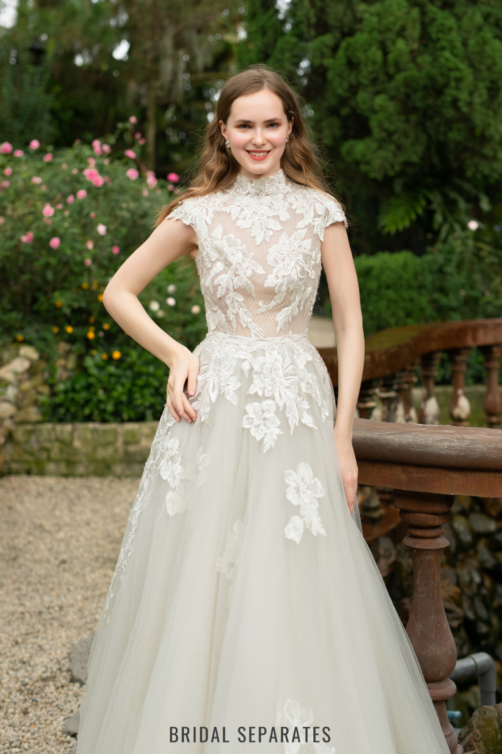 A-line Wedding Dress with Floral Lace / "Eleonora"