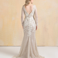 Beaded Lace Appliqué Wedding Dress / "Claudia"