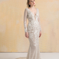 Beaded Lace Appliqué Wedding Dress / "Claudia"