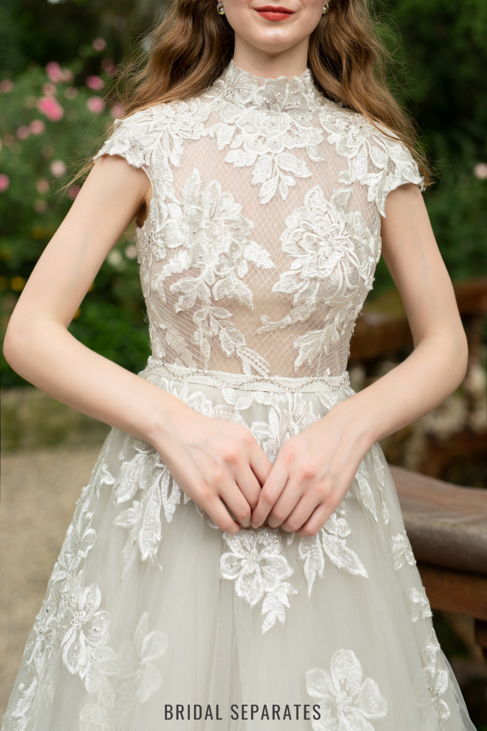 A-line Wedding Dress with Floral Lace / "Eleonora"