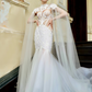 Mermaid Lace Wedding Dress with Cape / "Eudora"