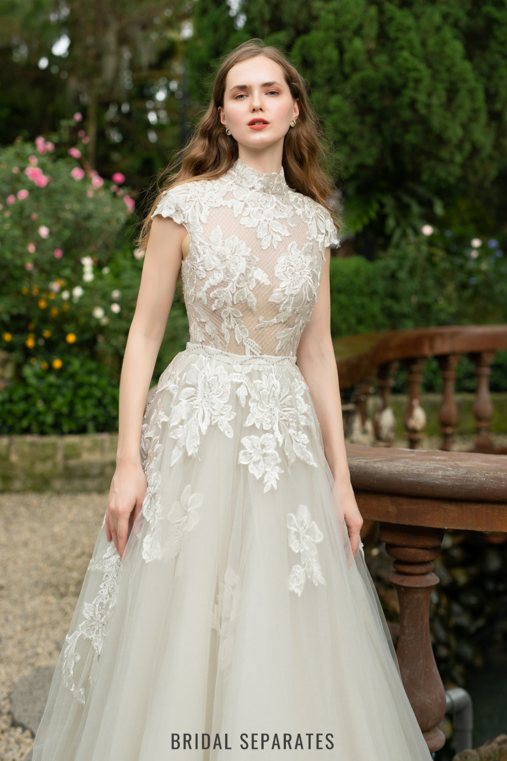 A-line Wedding Dress with Floral Lace / "Eleonora"