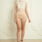 High Neckline Bridal Bodysuit with Couture Lace / "Eulalie"