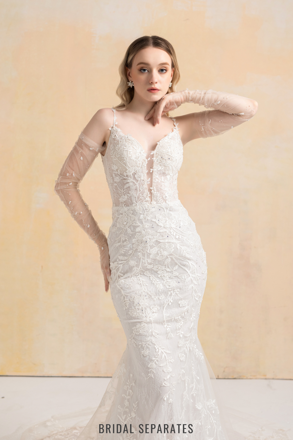 Mermaid  Wedding Dress with Detachable Sleeves / "Karina"