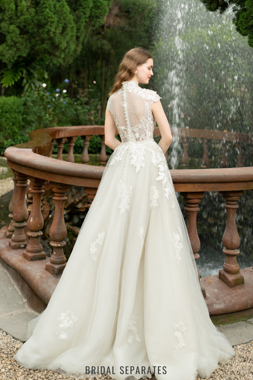 A-line Wedding Dress with Floral Lace / "Eleonora"