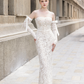 Sheath Wedding Dress with Detachable Sleeves / "Lyly"