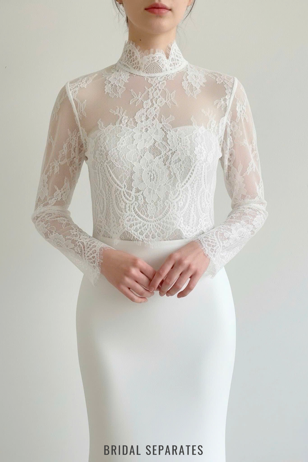 French Chantilly Lace Bridal Topper / "EMMER"