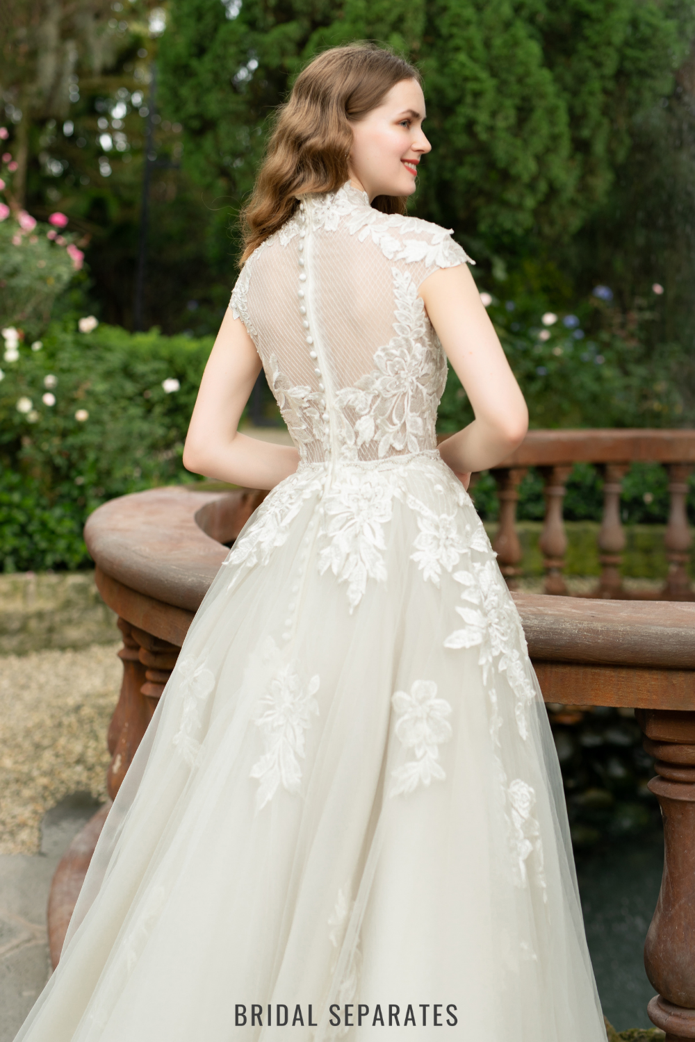 A-line Wedding Dress with Floral Lace / "Eleonora"