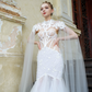 Mermaid Lace Wedding Dress with Cape / "Eudora"