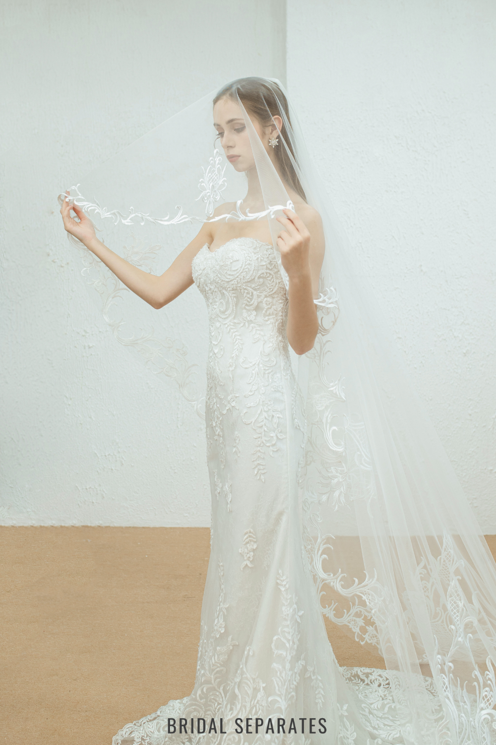 Two Layers Lace Bridal Veil / "Mallorie"