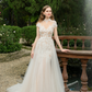 High Neck Lace Ball Gown Wedding Dress / "Hasna"