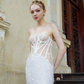 Mermaid Lace Wedding Dress with Cape / "Eudora"