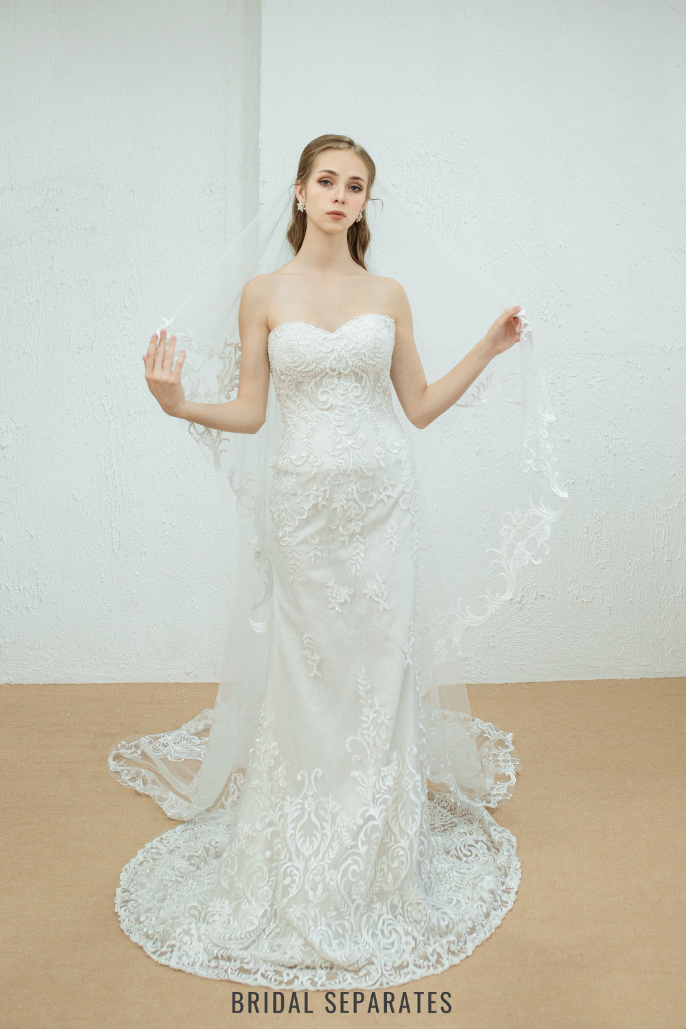 Two Layers Lace Bridal Veil / "Mallorie"